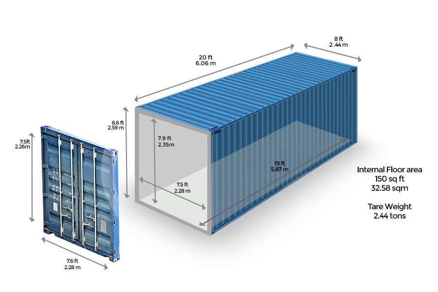 Container 20 feet chở được bao nhiêu tấn hàng?