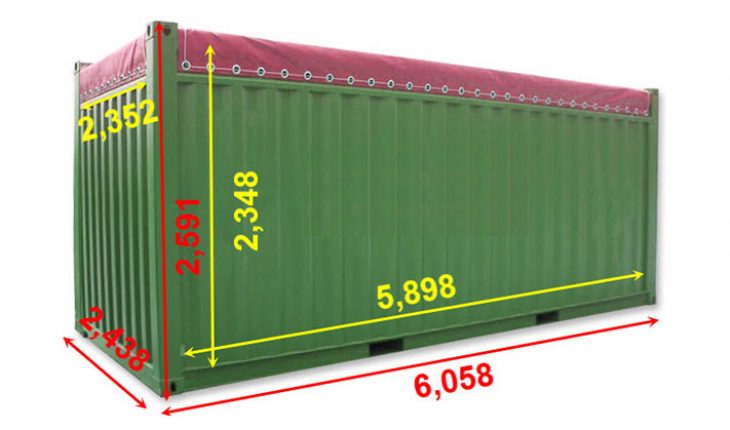 Chi tiết kích thước container 20, 48, 50, 60 feet